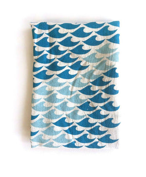 Noon Designs | Silkscreened Waves Tea Towel