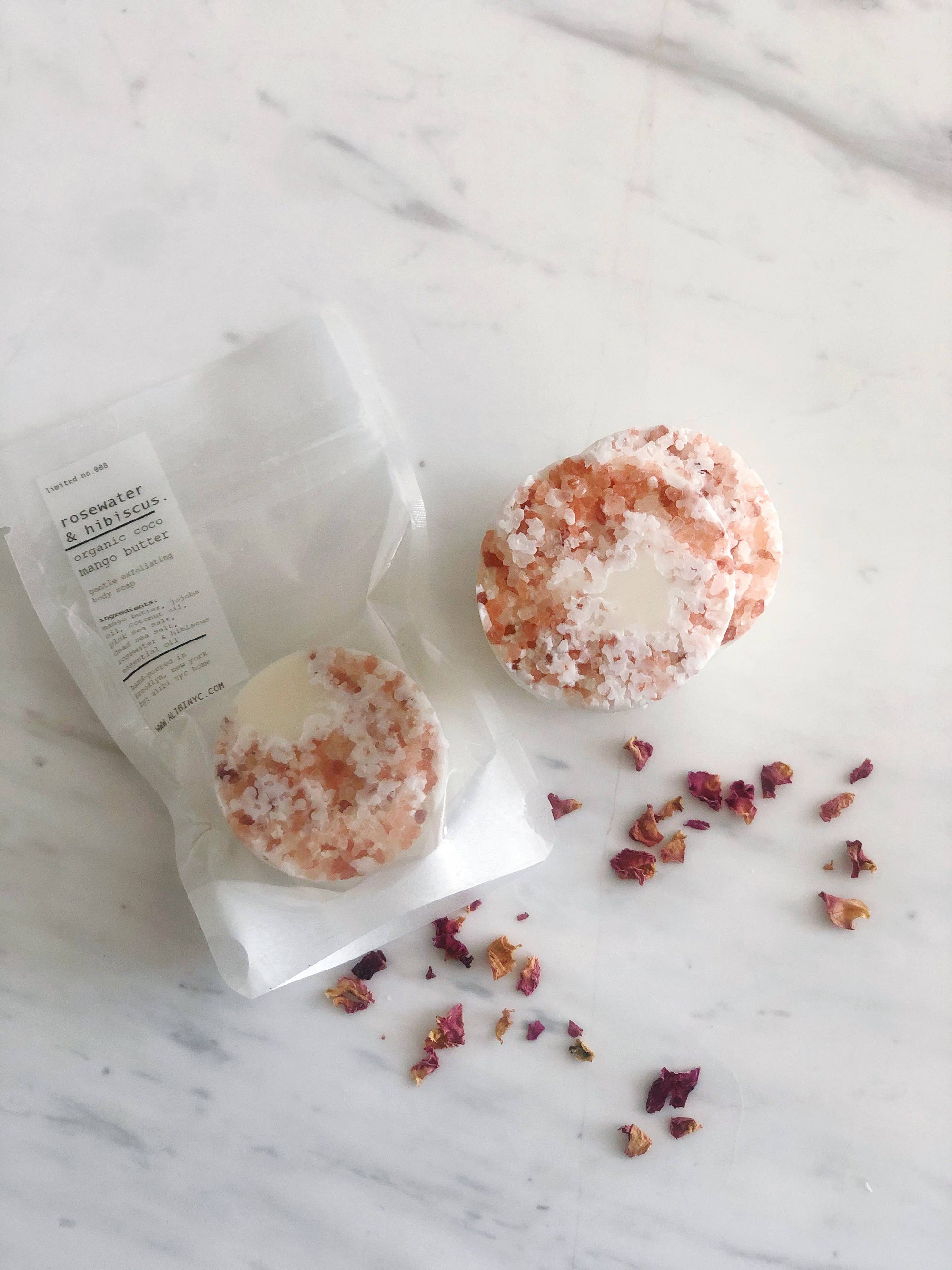 Alibi NYC | Rosewater + Hibiscus Mango Butter Soap