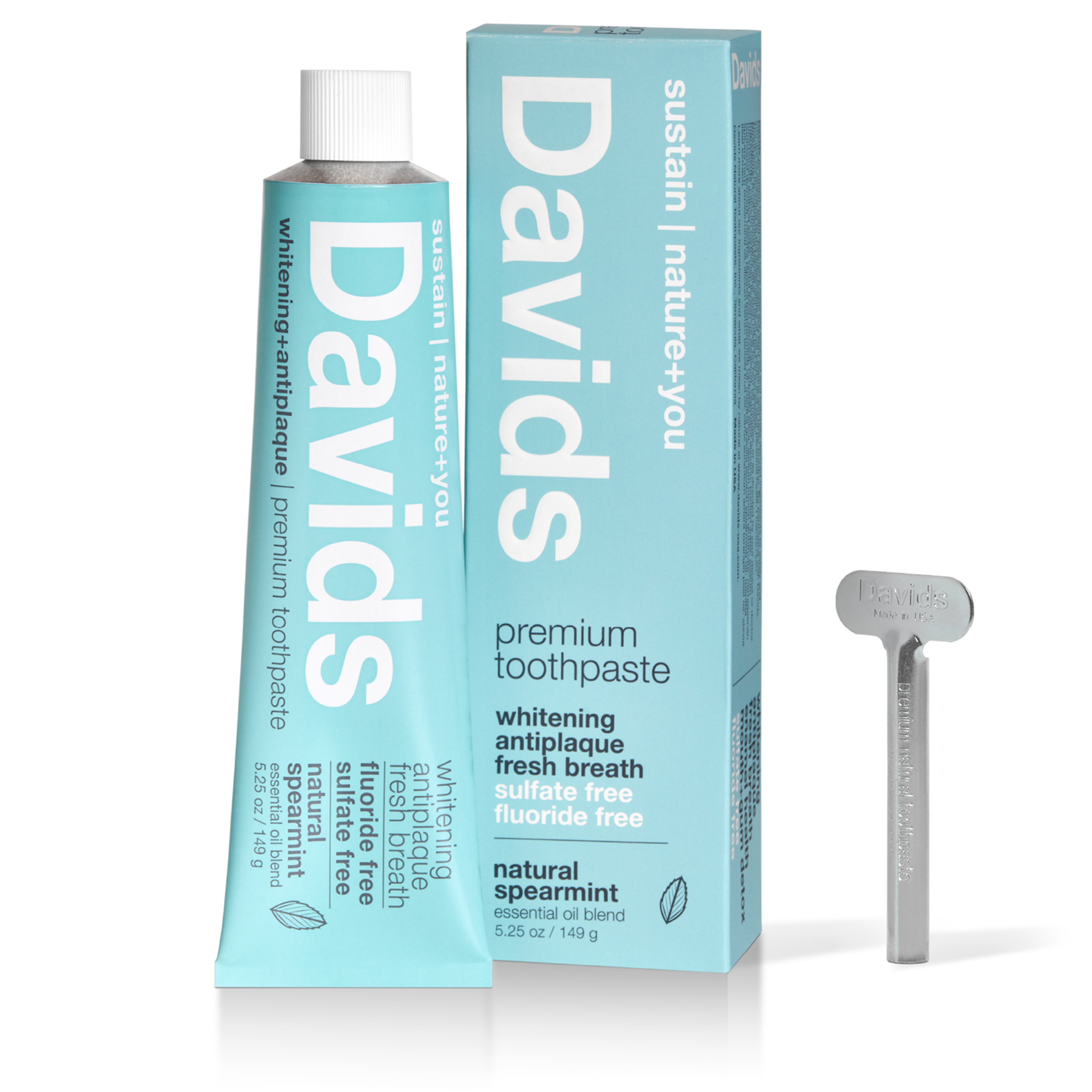Davids | Premium Natural Toothpaste, Spearmint