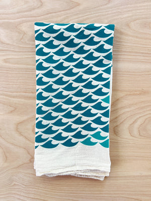 Noon Designs | Silkscreened Waves Tea Towel