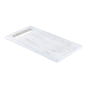 White mango wood board for charcuterie, fruit and cheese