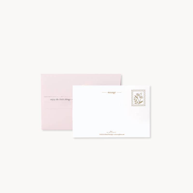 Floral card with matching envelope on a white background