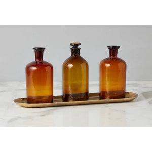 Found Amber Pharmacy Bottles, Set of 3 - Good Condition