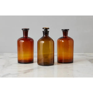 Found Amber Pharmacy Bottles, Set of 3 - Good Condition