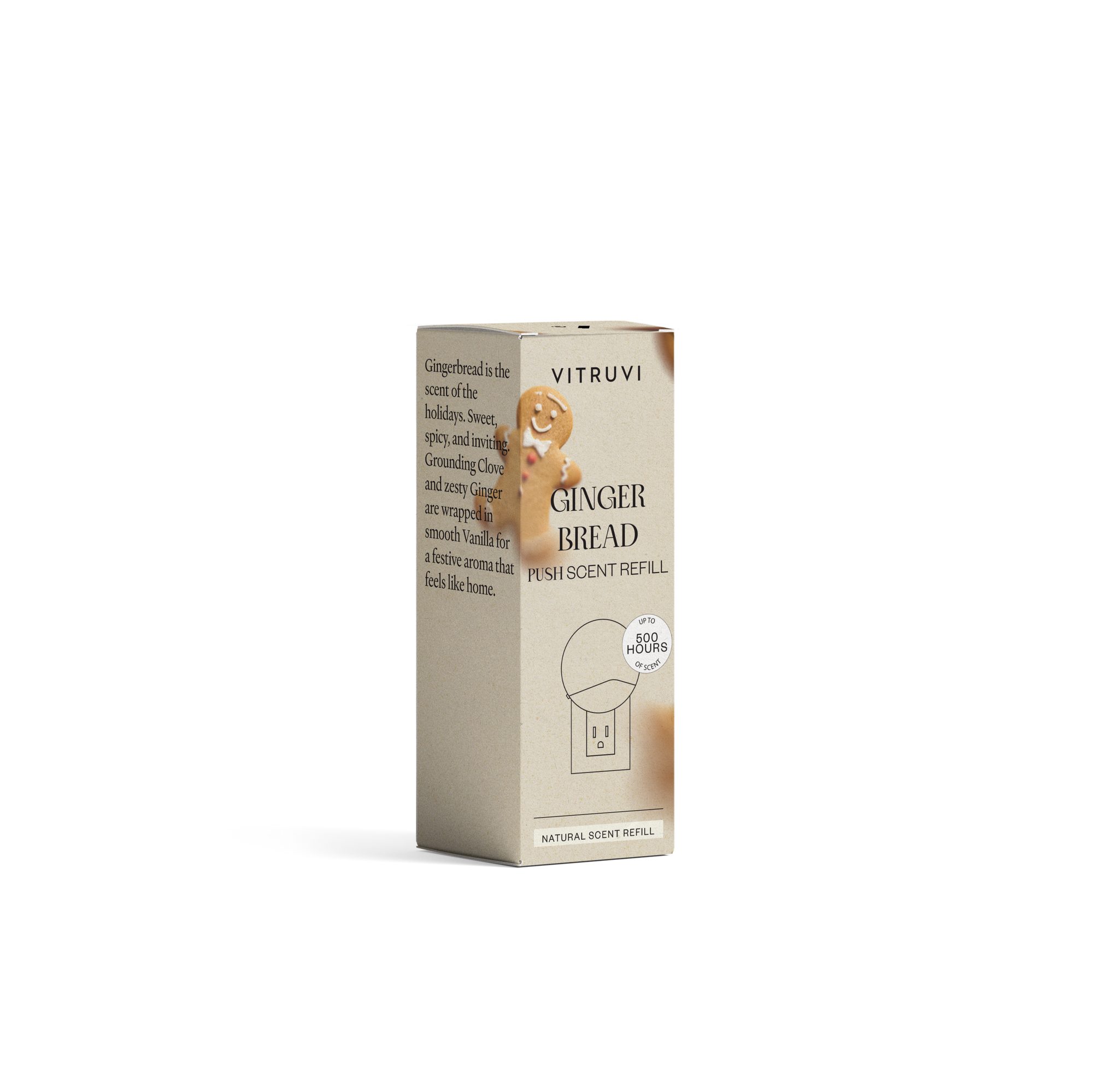 Vitruvi Ginger Bread diffuser oil packaging on a white background