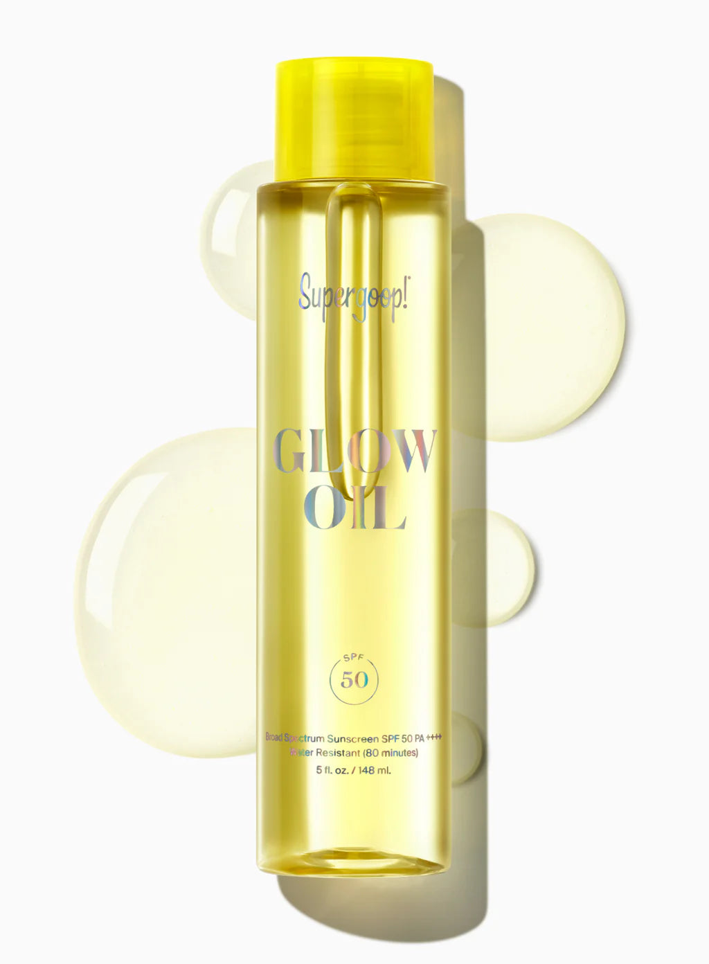 Supergoop Glow Oil bottle on a white background