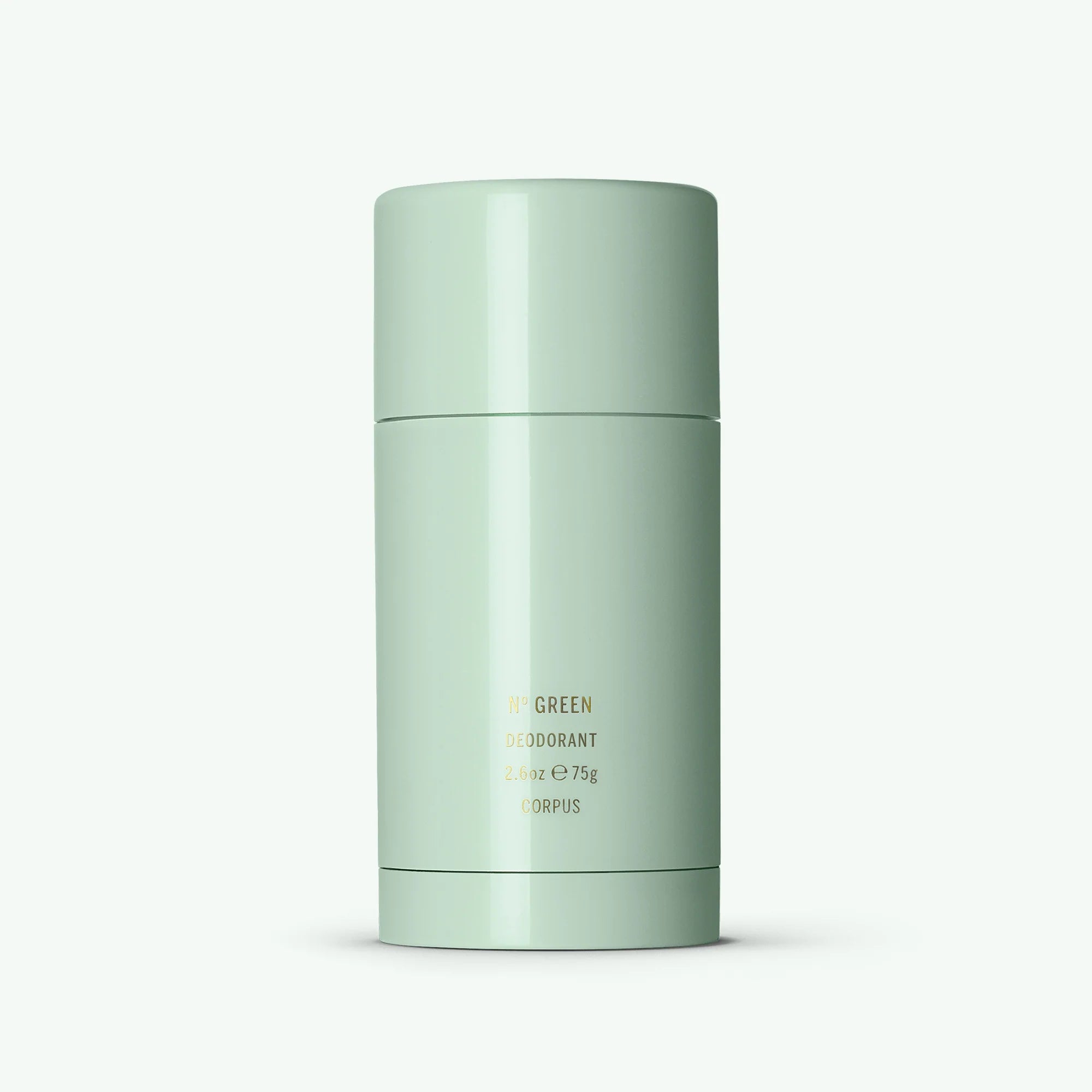 A light green tube of Corpus No. Green stick deodorant