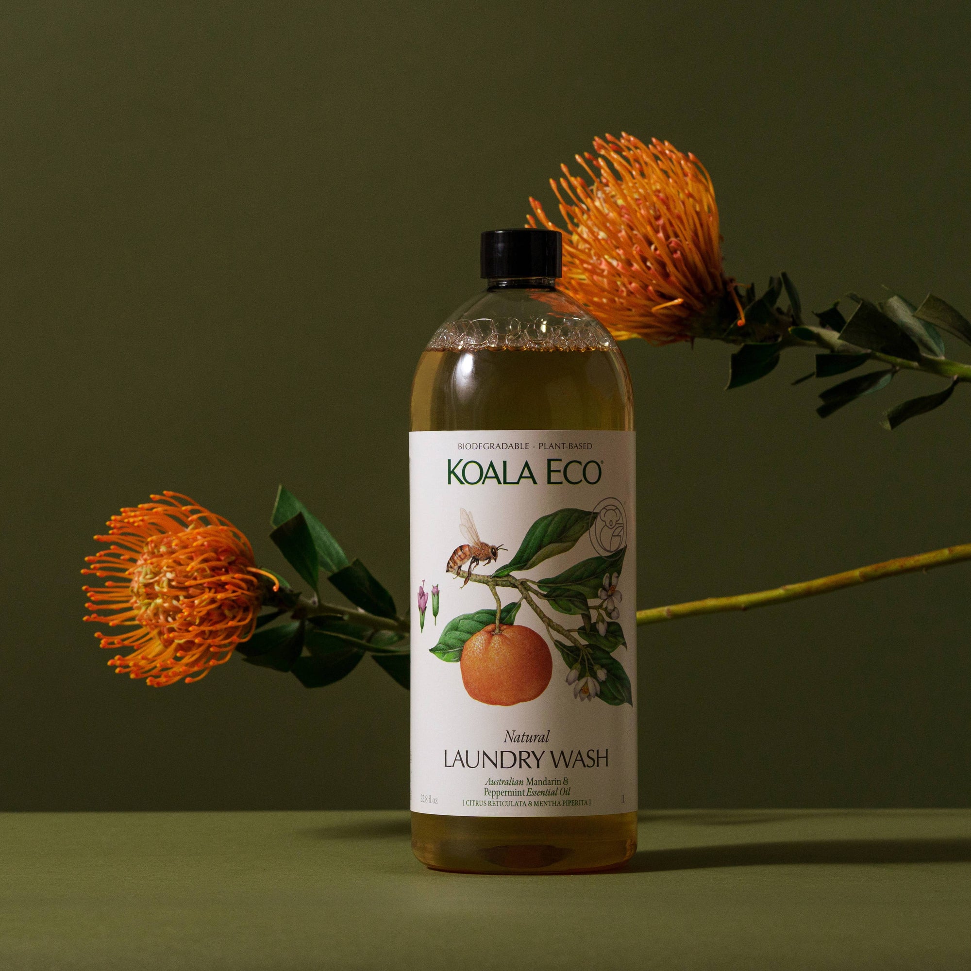 A bottle of Koala Eco natural, organic laundry detergent