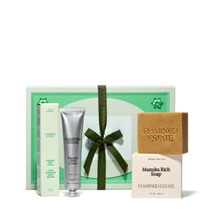 The Flamingo Estate Manuka Rich Gift Set includes the Manuka Rich Cream and the Manuka Rich Soap