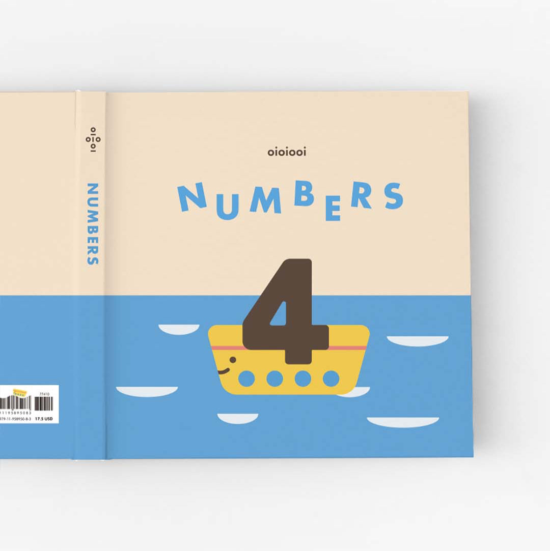 A numbers book with a boat and the number 4 on the cover. 