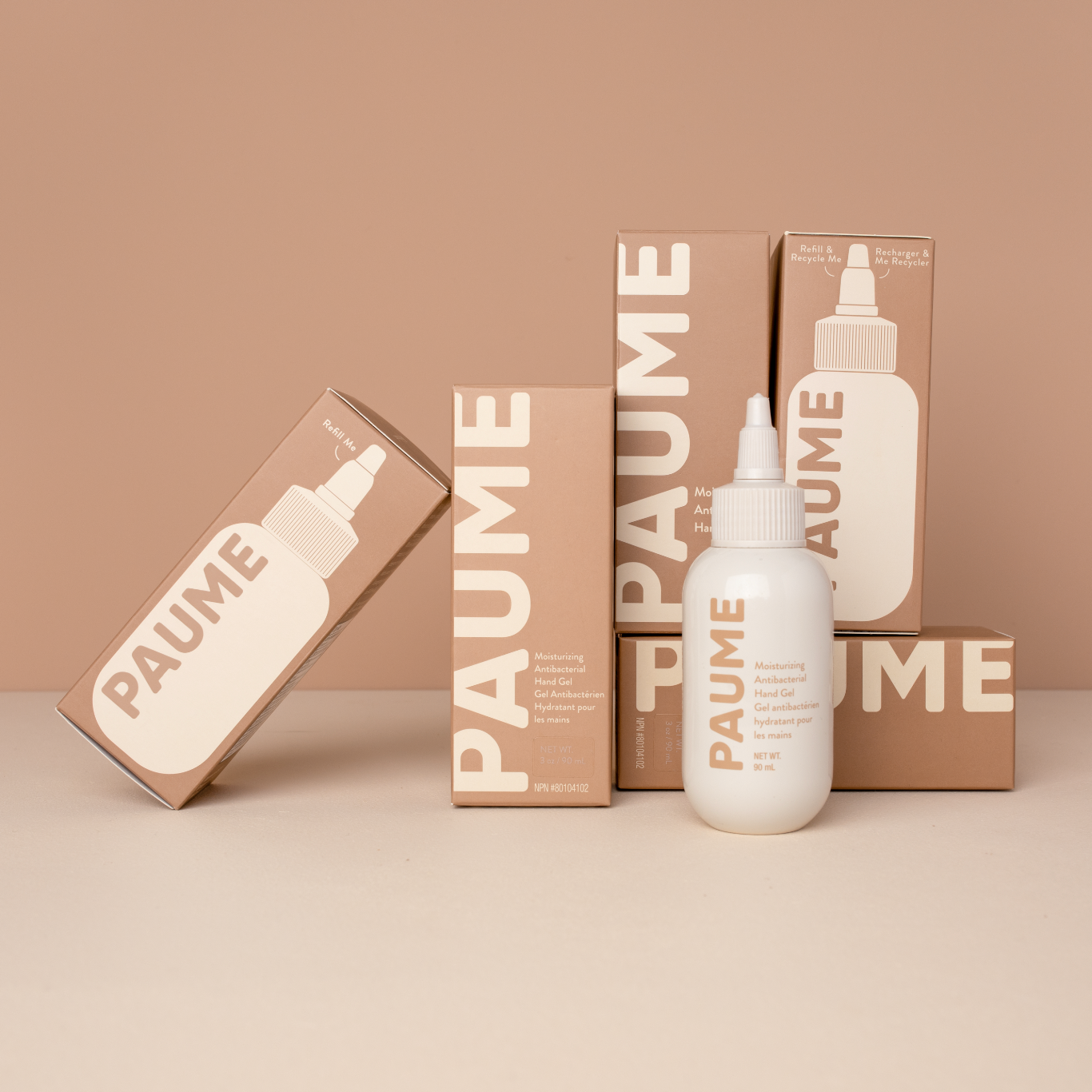A group of Paume moisturizing antibacterial hand gels