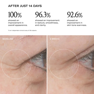 Before and after pictures of a person who has used the Plum Beauty Oil. 