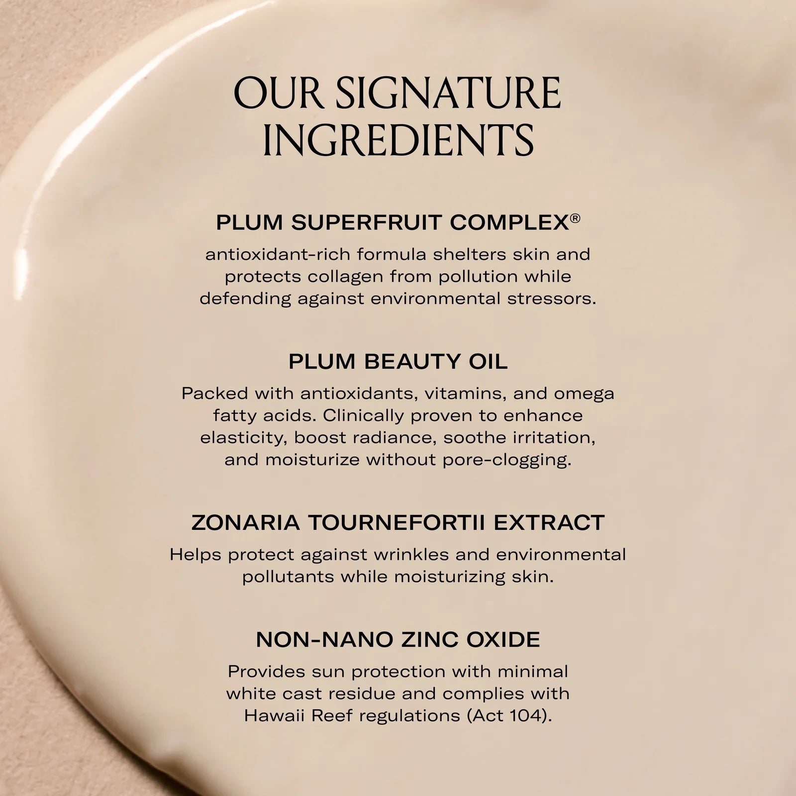 An infographic with the ingredients for the Le Prunier Plumscreen. 