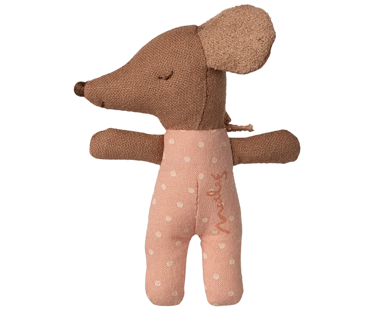 Maileg | Sleepy Wakey Baby Mouse - Rose