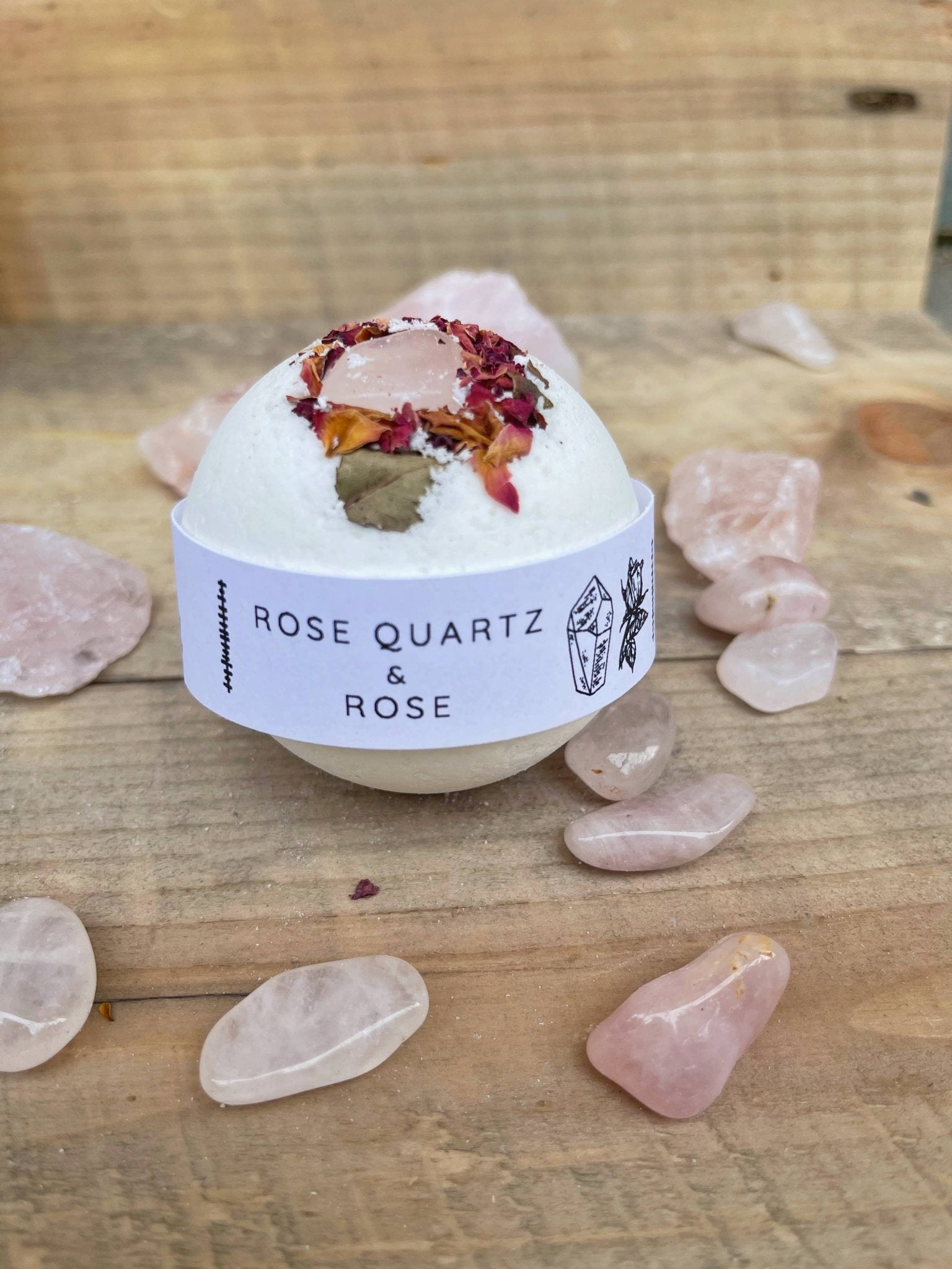 Rose Quartz & Rose Bath Bomb - The Shop at Good Condition