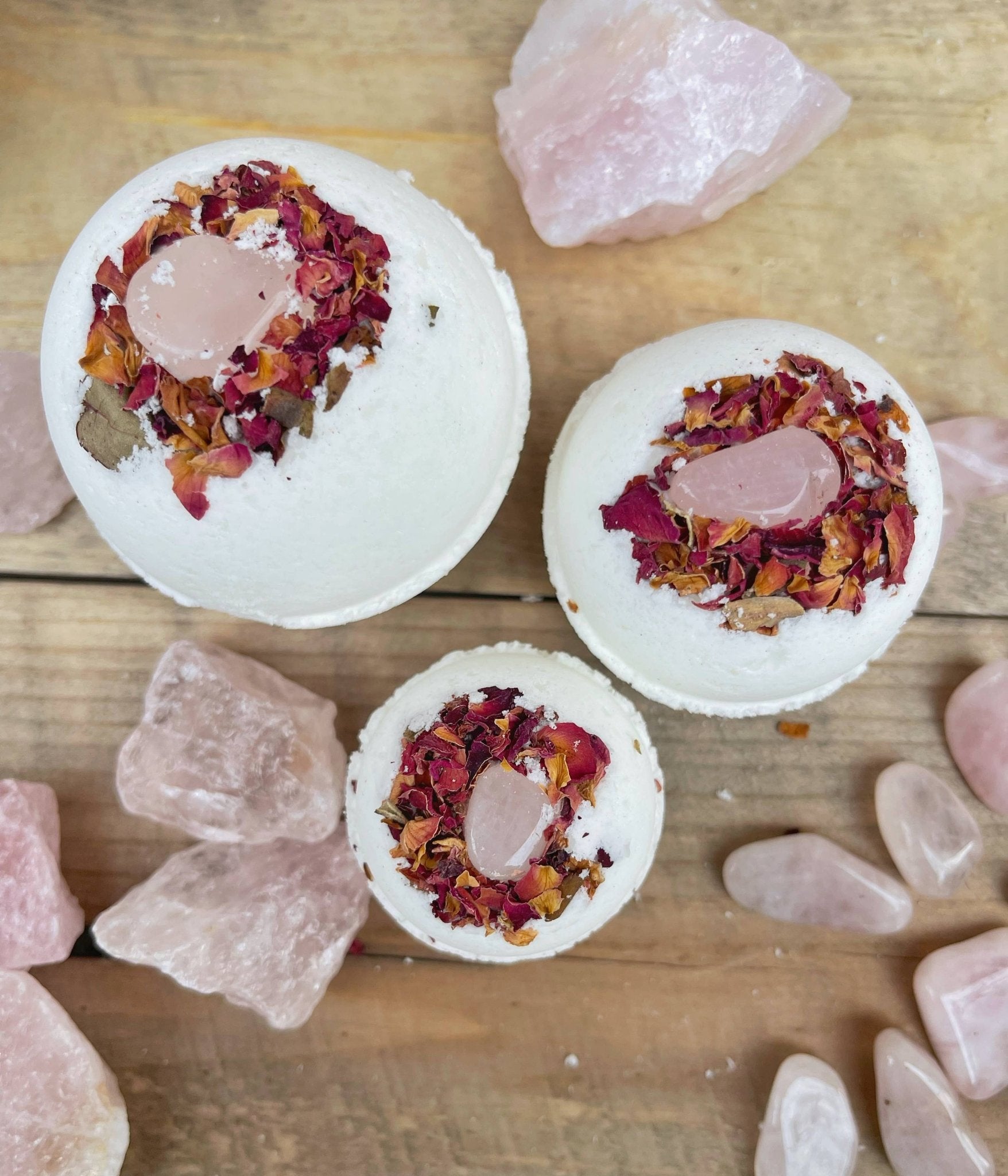 Rose Quartz & Rose Bath Bomb - The Shop at Good Condition