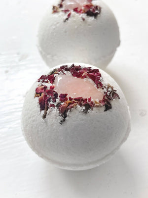 Rose Quartz & Rose Bath Bomb - The Shop at Good Condition