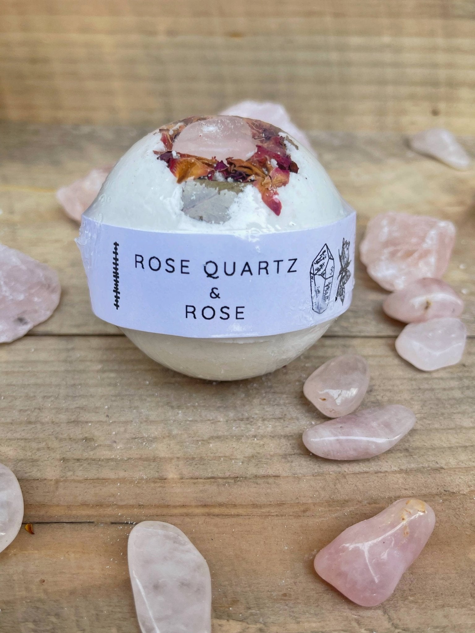 Rose Quartz & Rose Bath Bomb - The Shop at Good Condition