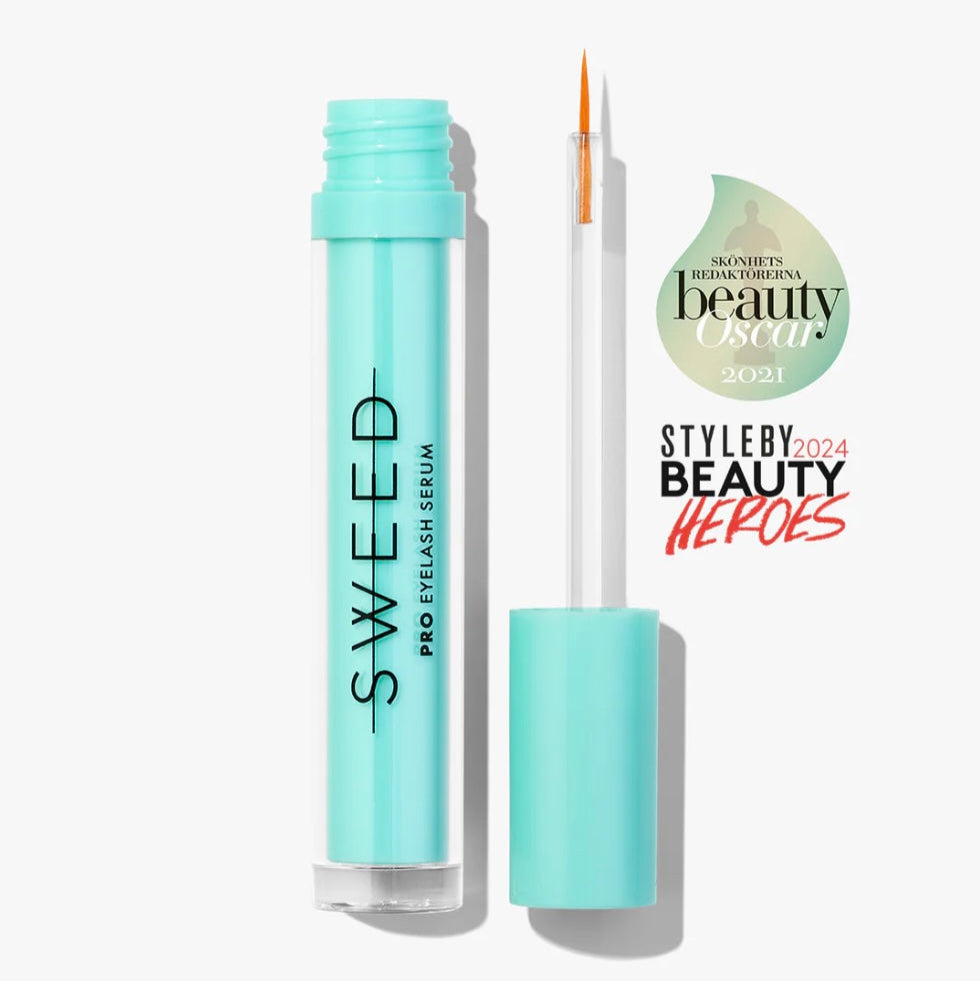 A tube of the sweet pro eyelash serum, winner of the beauty heroes award in 2024